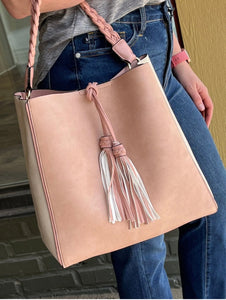 Dina Contrast Tote with Tassel