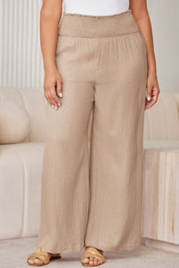 Textured High Waisted Pants