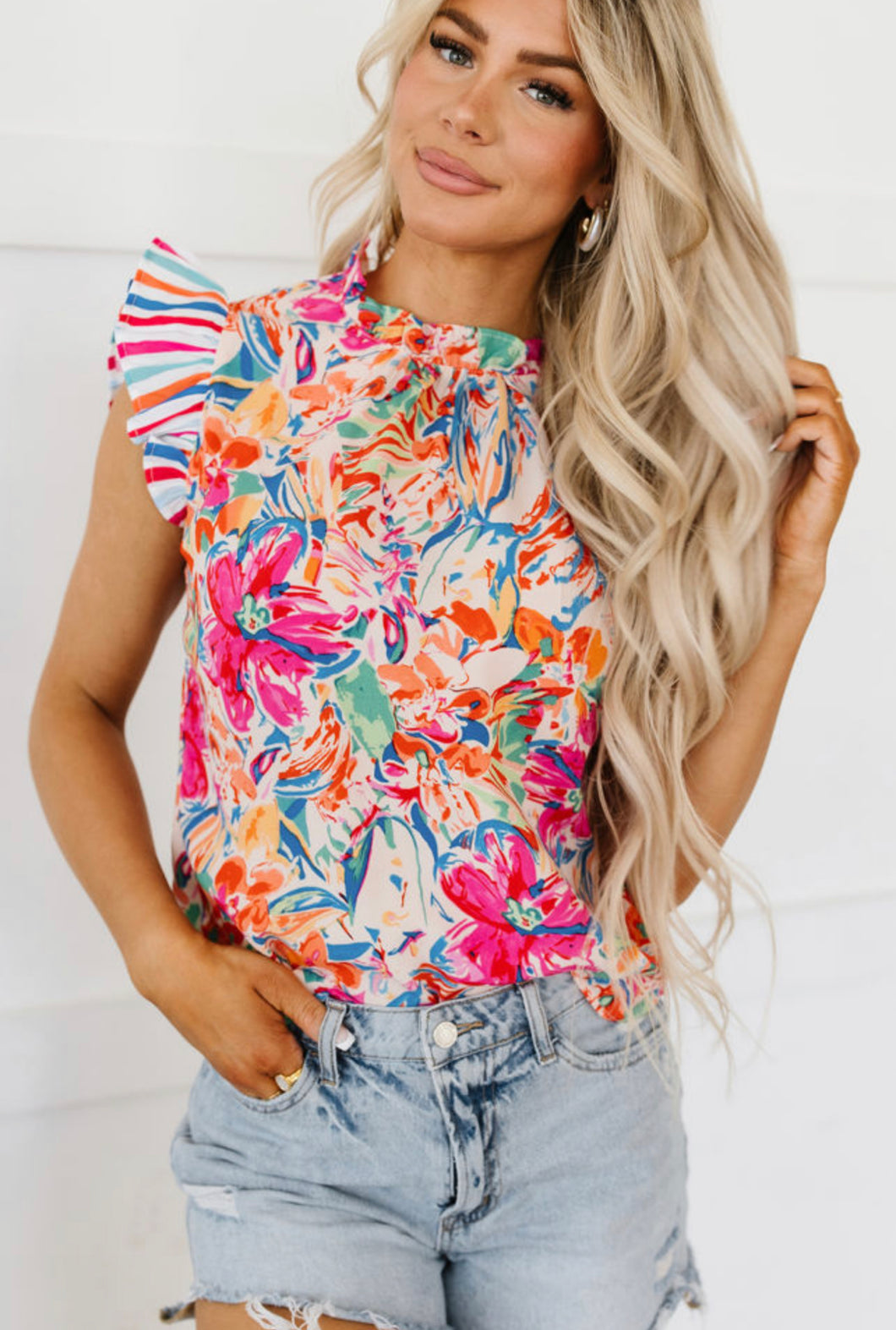 Abstract Floral Top